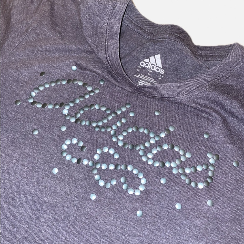 Adidas Women's Charcoal Tee with Embellished Logo EUC - Picture 2 of 3